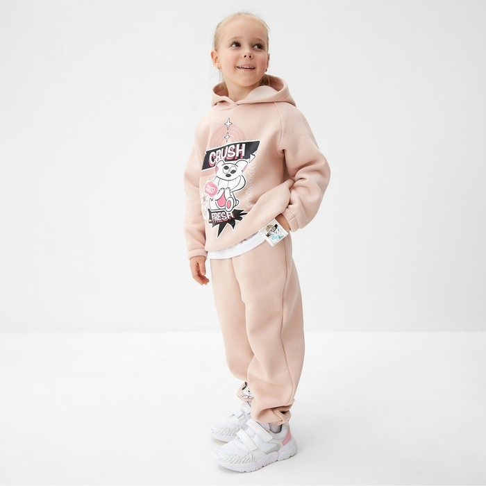 Толстовка (худи) для девочки MINAKU: CRUSH, цвет розовый, рост 122 см