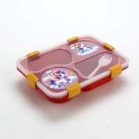 Ланч - бокс с 4 секциями &laquo;Единорог&raquo;, 23 х 17 х 5,5 см, розовый