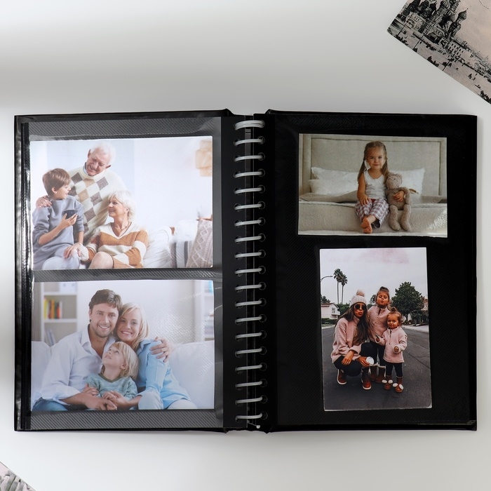 Фотоальбом «Моменты счастья», 20 магнитных листов, цвет страниц чёрный Фотоальбом «Моменты счастья», 20 магнитных листов, цвет страниц чёрный