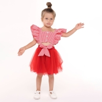 Платье для девочки, цвет красный, рост 92см