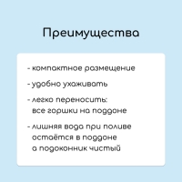 Набор для рассады: стаканы по 1 л (10 шт.), поддон 61 &times; 23 см, чёрный