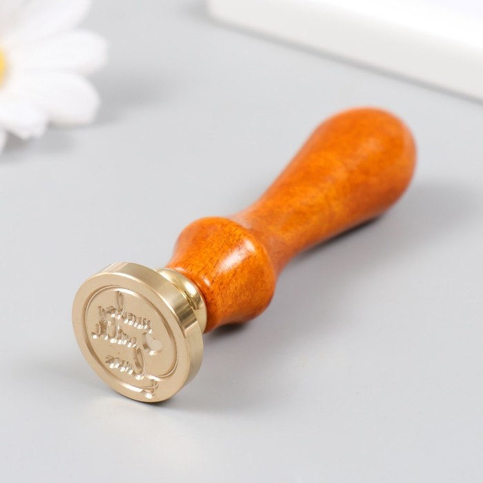 Печать для сургуча с деревянной ручкой "Made with love" 9х2,5х2,5 см