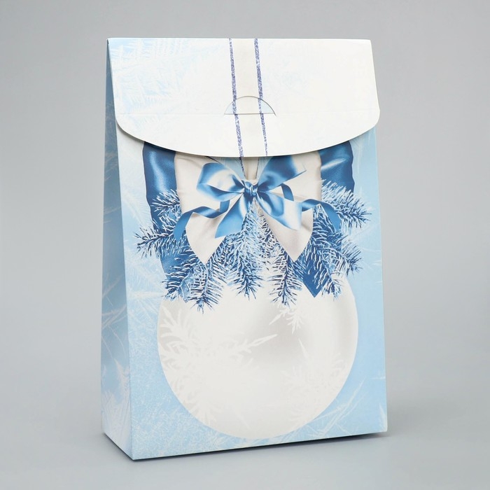 Коробка подарочная новогодняя складная &laquo;Снежный шар&raquo;, 15 х 7 х 22 см, Новый год