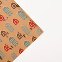 Бумага упаковочная крафтовая &laquo;Домики&raquo;, 50 х 70 см