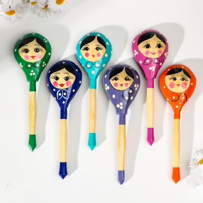 Ложка полубаская  &laquo;Матрёшка&raquo;, 19&times;6 см, микс