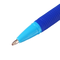 Ручка шариковая ErichKrause R-301 Neon Stick & Grip, узел 0,7-1.0 мм, чернила синие, резиновый держатель, длина линии письма 2000 метров, МИКС