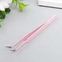 Пинцет для творчества прямой "Зефирно-розовый" изогнутый 12,1х1 см