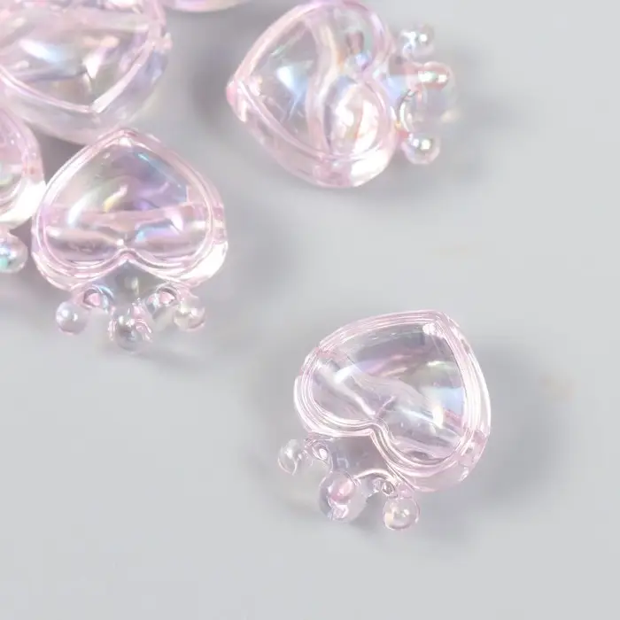 Бусина для рукоделия и плетения &laquo;Арт Узор. Сердечко с короной сиреневое&raquo;, пластик, 2.1&times;1.4&times;2.5 см