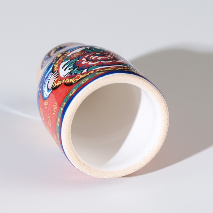 Сувенир напёрсток "Матрёшка. Цветок", керамика