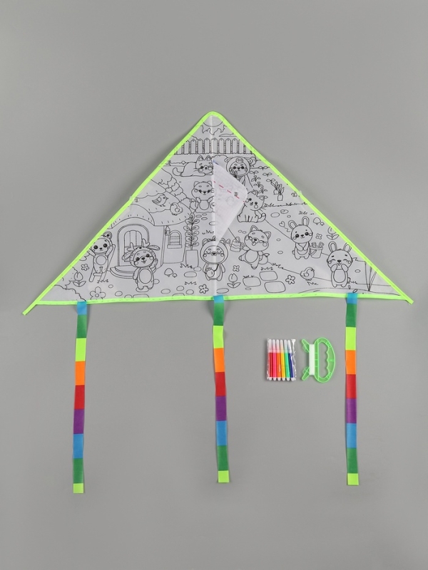 Funny toys Воздушный змей - раскраска, зверятки, 80 см