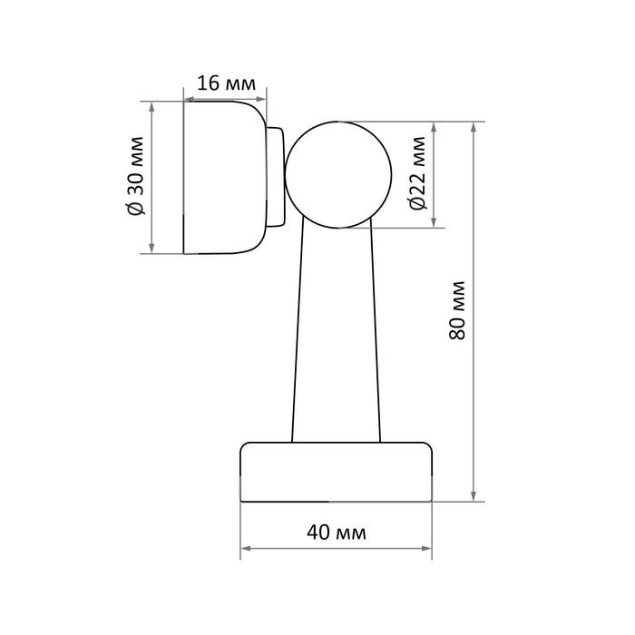 Упор дверной LOCKLAND, магнитный, цвет бронза Упор дверной LOCKLAND, магнитный, цвет бронза