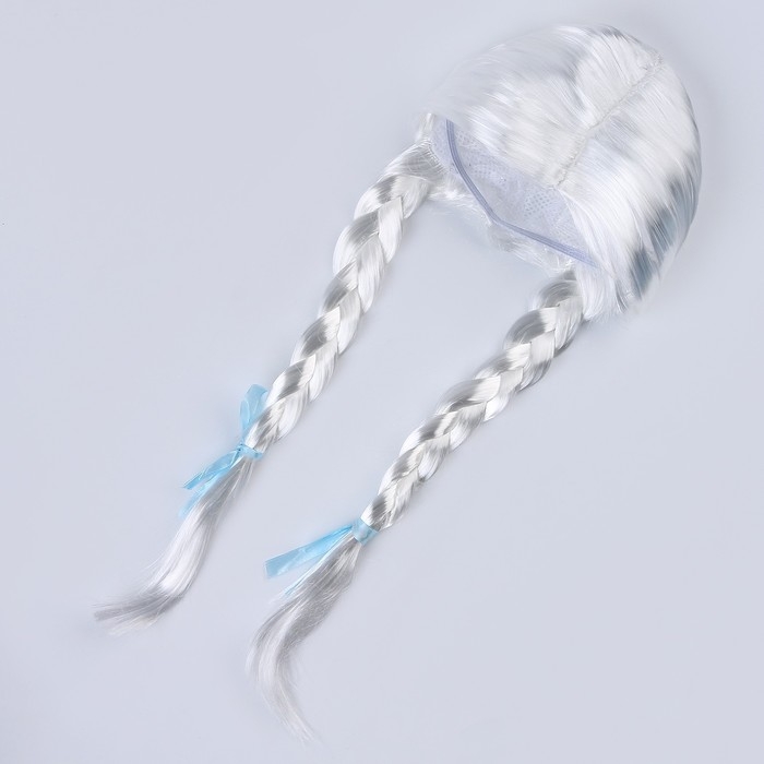 Карнавальный набор &laquo;Волшебная снегурочка&raquo;: шапка, варежки, парик с косичками, р. 56&ndash;58 см