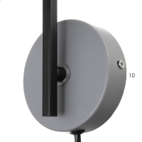 Бра с выключателем на проводе "Пиатти" LED 12Вт 4000К серый 15х26х16см