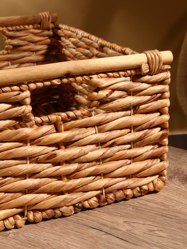 Корзина плетеная 46x31x20 см, водный гиацинт