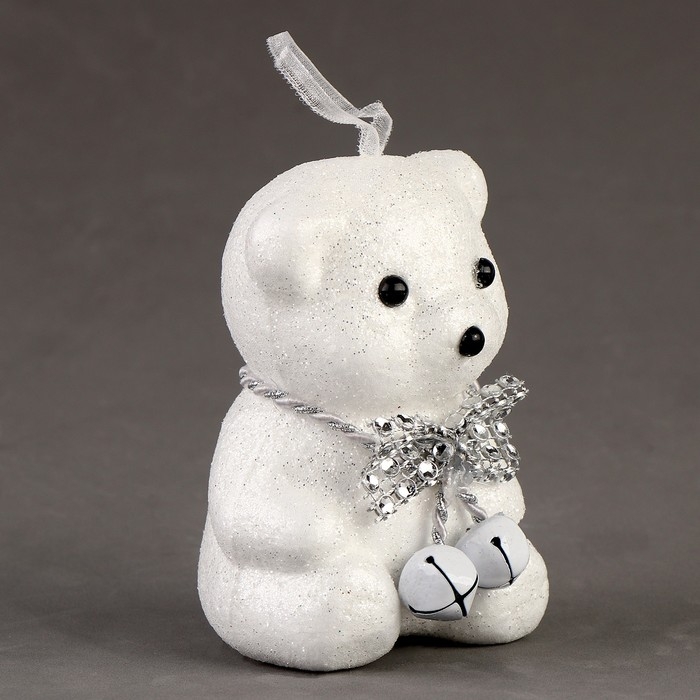 Игрушка из пенопласта &laquo;Мишка&raquo; с блестящим бантиком, 10 см