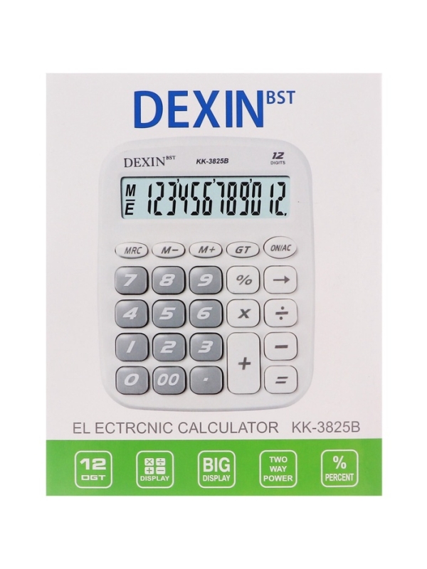 Калькулятор настольный 12-разрядный КК-3825В, розовый