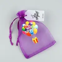 Мешочек подарочный из фатина с термонаклейкой &laquo;С днем рождения&raquo;, 11 х 16 см +/- 1.5 см