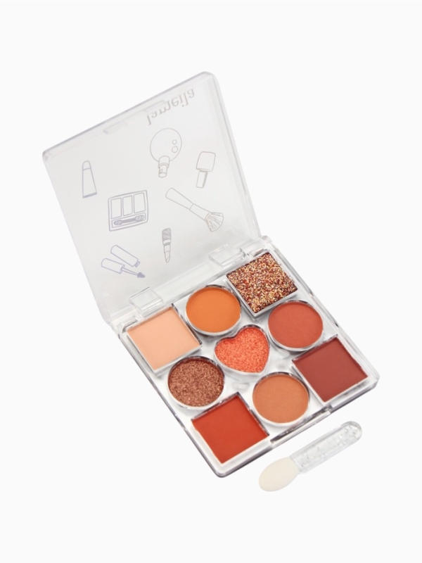 Тени для век 9 цветов, матовые и с шиммером, водостойкие