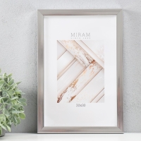 Фоторамка пластик "МИРАМ" 20х30 см, 641822-8, серебро (пластиковый экран)