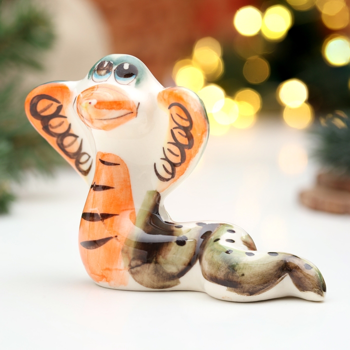 Сувенир "Змея Василиса", гжель, цвет, 8 см