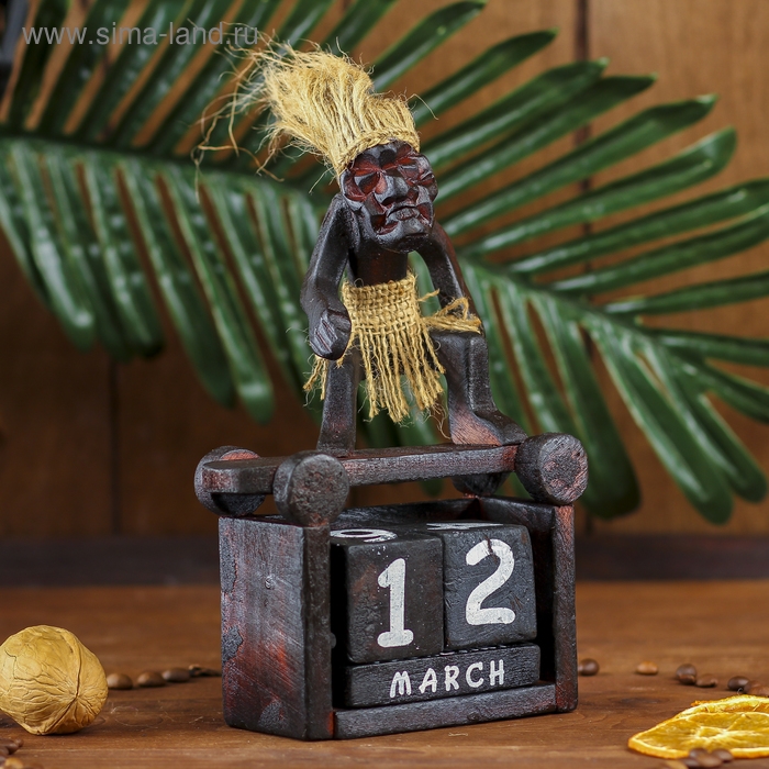 Сувенир &laquo;Абориген-календарь&raquo;, 18&times;11&times;8 см, дерево