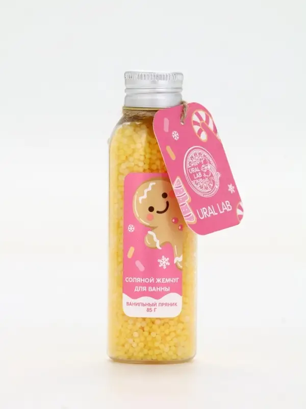 Жемчуг для ванны во флаконе, 85 гр, аромат ванильный пряник, URAL LAB