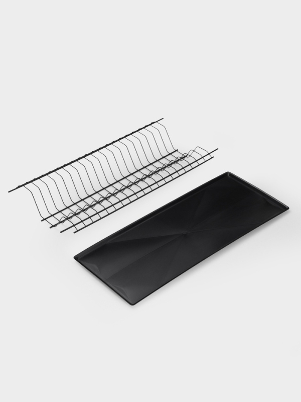 Сушилка для посуды с поддоном для шкафа 60 см, 56.5&times;25.6 см, чёрная