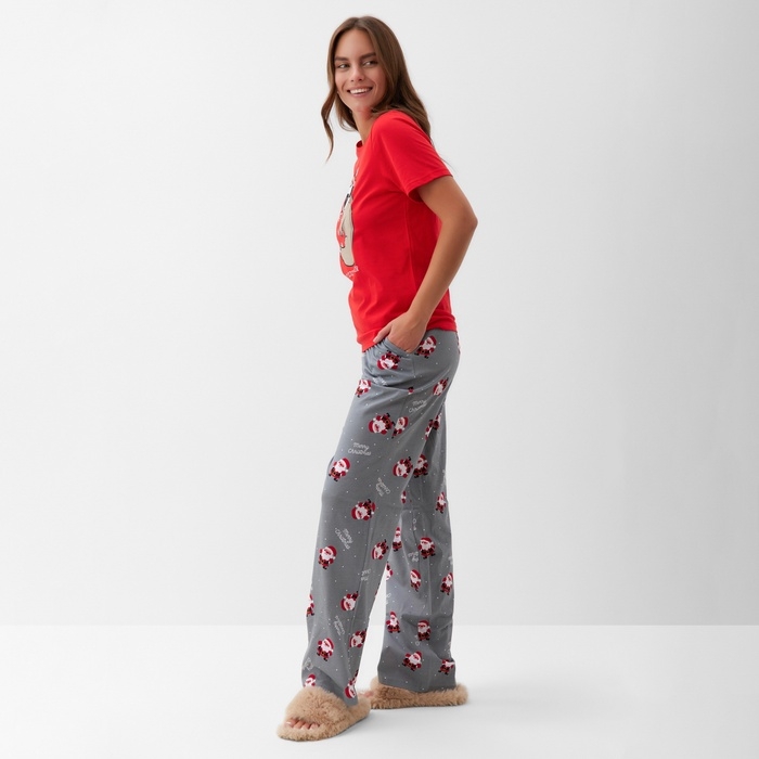 Пижама новогодняя женская (футболка и брюки) KAFTAN Пижама новогодняя женская (футболка и брюки) KAFTAN "Winter" размер 40-42