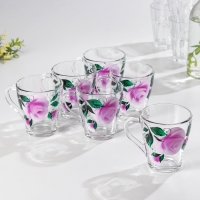 Набор кружек &laquo;Розовые лепестки&raquo;, 250 мл, в подарочной упаковке, 6 шт, микс