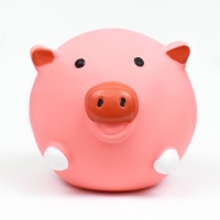 Игрушка пищащая для собак из латекса "Свин-Мяч", 8 см, розовая