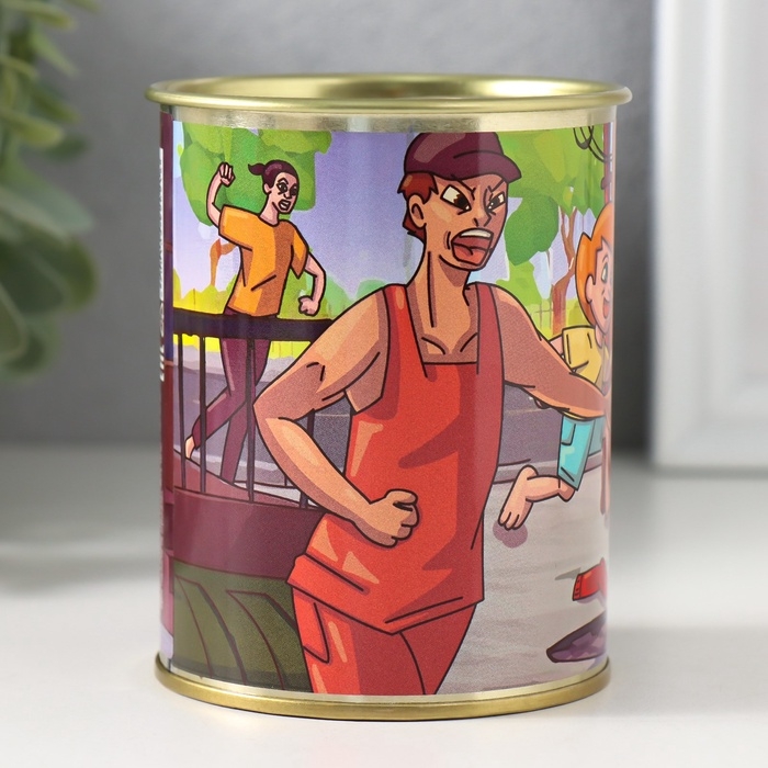 Подарочные носки в банке «Догони и возьми», (внутри носки мужские, цвет чёрный) Подарочные носки в банке «Догони и возьми», (внутри носки мужские, цвет чёрный)