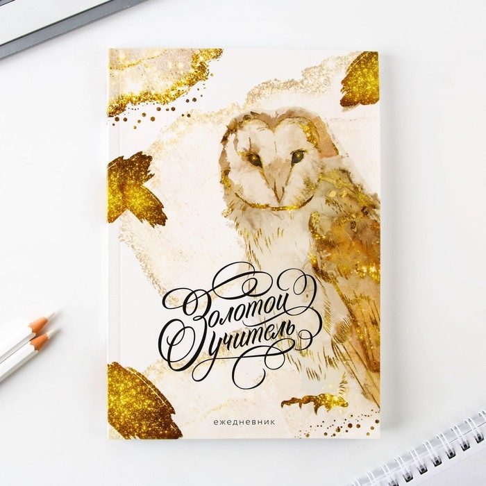 Подарочный набор &laquo;Золотому учителю&raquo;: ежедневник А5, 80 листов, ручка, стикеры, термостакан 350 мл и магнитные закладки