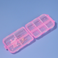 Таблетница, 9,5 × 6 × 3 см, 10 секций, цвет розовый Таблетница, 9,5 × 6 × 3 см, 10 секций, цвет розовый