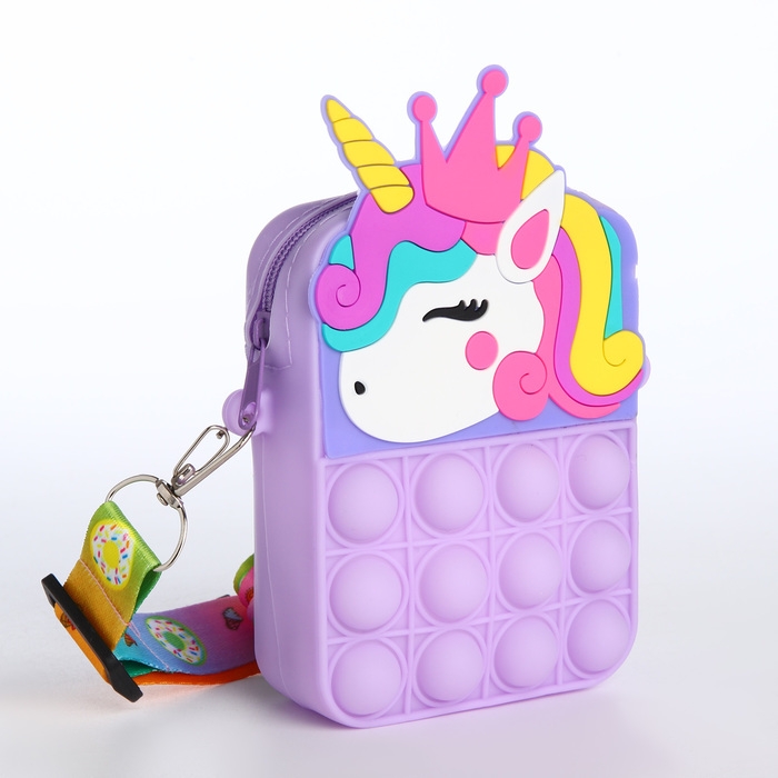 Сумка детская для девочки на молнии &laquo;Выбражулька&raquo;, pop it, цвет сиреневый