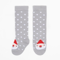 Новый год.Гольфы Крошка Я "Дед Мороз" 8-10 см, серый