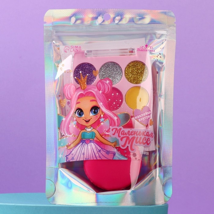 Набор детской косметики с наклейками &laquo;Маленькой мисс&raquo;, тени, блеск для губ