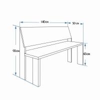 Скамейка, наличник 140&times;50&times;90см "Добропаровъ"