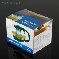 Чайник стеклянный заварочный &laquo;Любава&raquo;, 1,25 л, с металлическим ситом, цвет чёрный