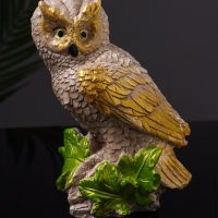 Статуэтка "Филин на листьях" 12х8х6 см, цвет коричневый