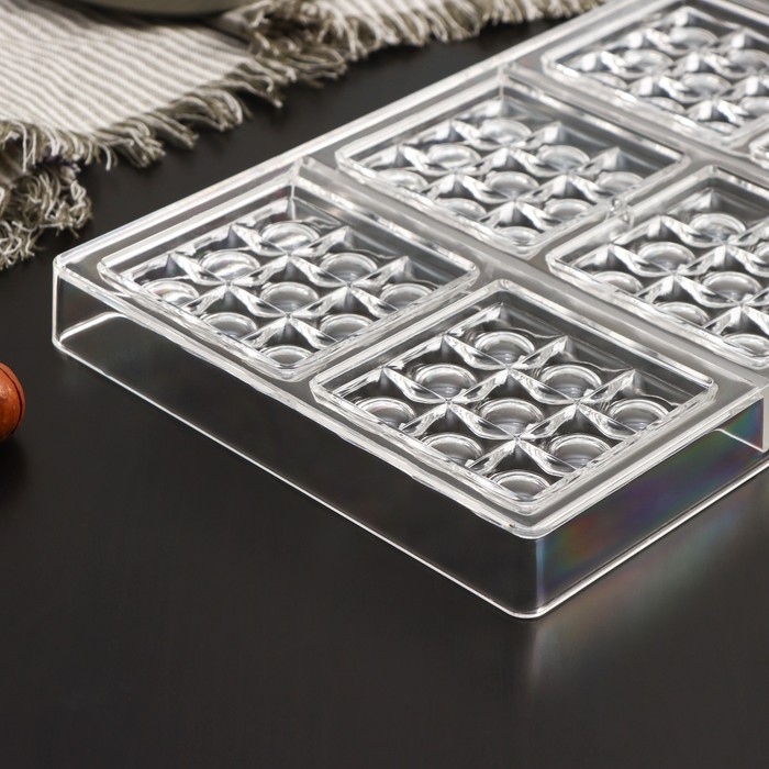 Форма для шоколада и конфет KONFINETTA &laquo;Поп-ит&raquo;, 6 ячеек, 27,5&times;17,5&times;2,5 см, ячейка 7&times;7 см