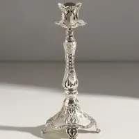 Подсвечник металл на 1 свечу 2,5 см "Деметра" набор 2 шт 9х9х23,5 см