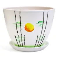 Горшок цветочный поддоном  8 л,  керамика, Азия (М)