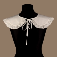 Воротник накладной, с отделкой из рюш, диаметр горловины = 43 см, 99 &times; 14 см, цвет айвори
