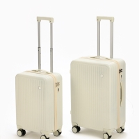 Чемодан 20", PС, 34*22*56, отд на молнии, код замок, 4 колеса, белый