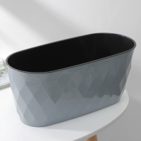 Кашпо для цветов со вставкой Laurel, 5 л, 35,4&times;15,2&times;15 см, серое