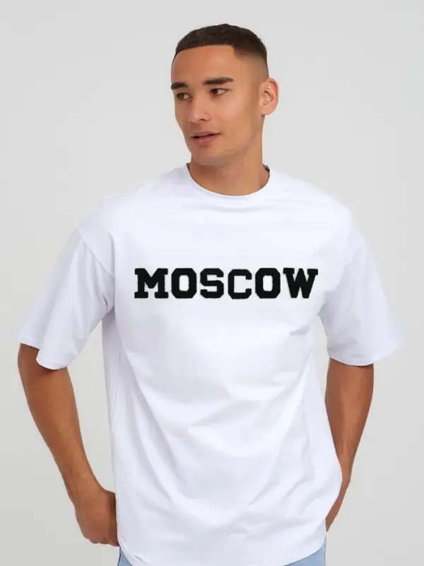 Термоаппликация MOSCOW, 8&times;6 см - размер буквы, набор 6 шт., чёрная