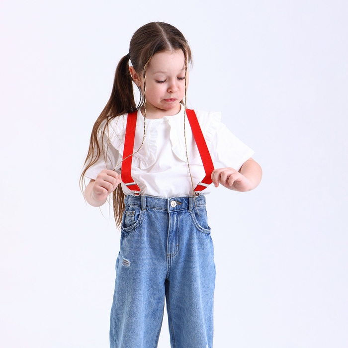 Подтяжки детские &laquo;Выбражулька&raquo;, ширина 2, 5 см, цвет красный