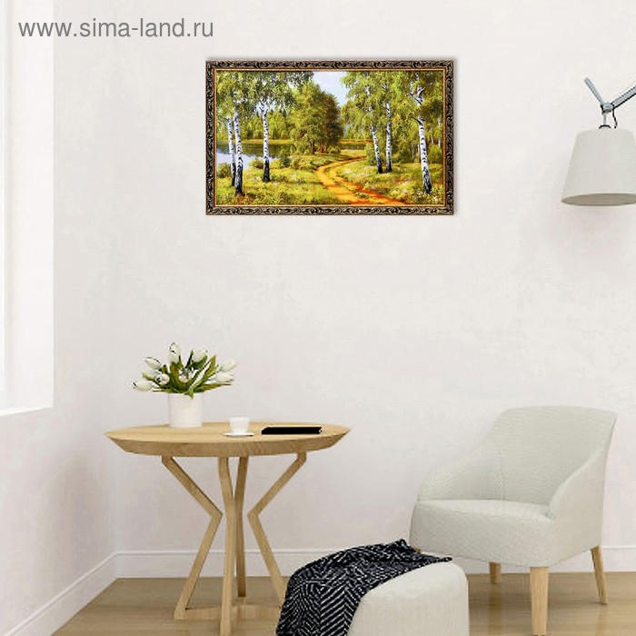 Картина "Дорога среди берез" 67х107 см