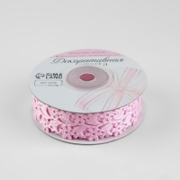 Лента фигурная &laquo;Ромашки&raquo;, 25 мм, 9 &plusmn; 0,5 м, цвет розовый