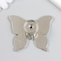 Ручка для шкатулки металл "Бабочка" серебро 5,2х6,3 см